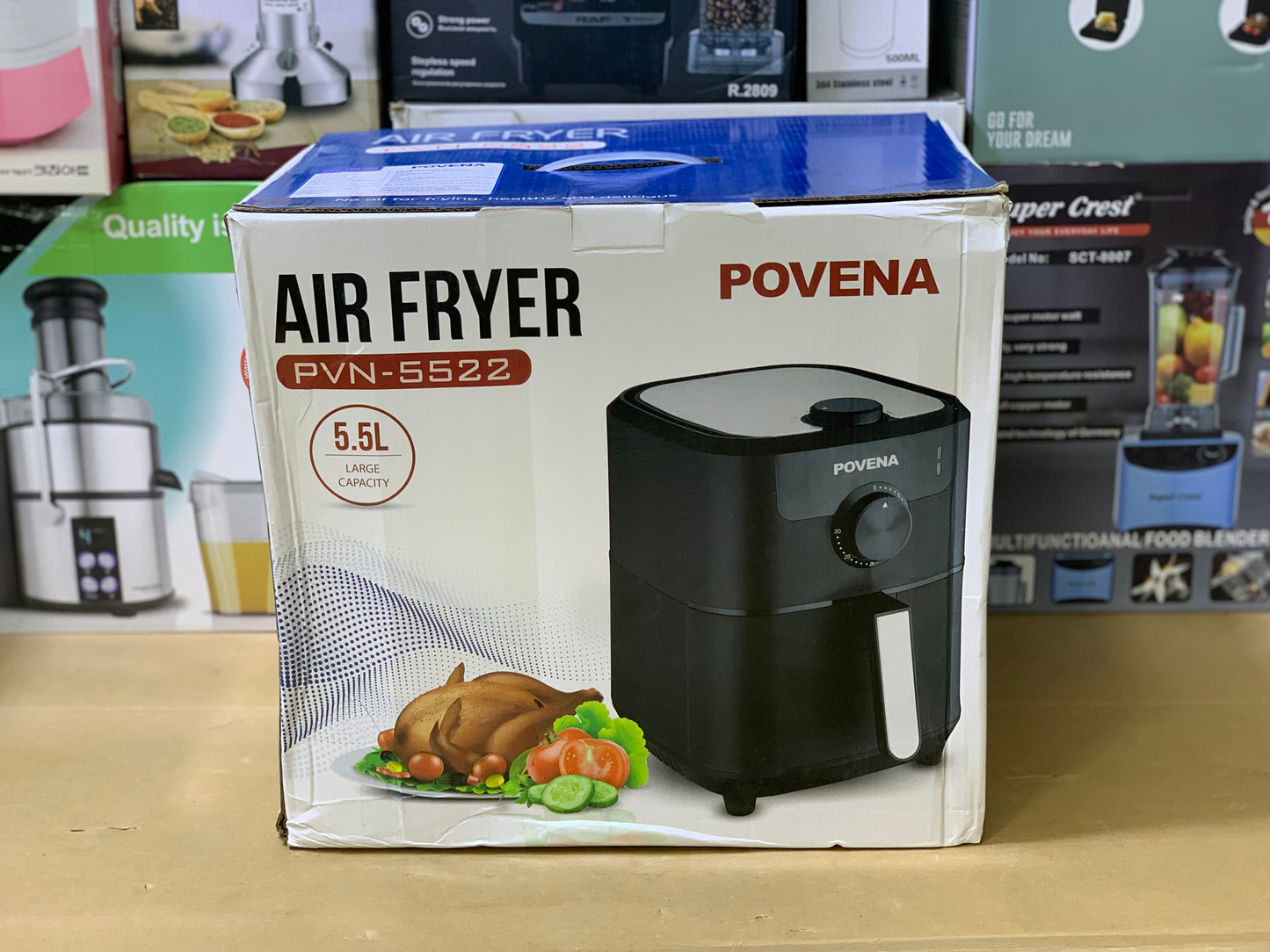 Povena Brand Air Fryer 5.5L Capacity and 1500 watt |