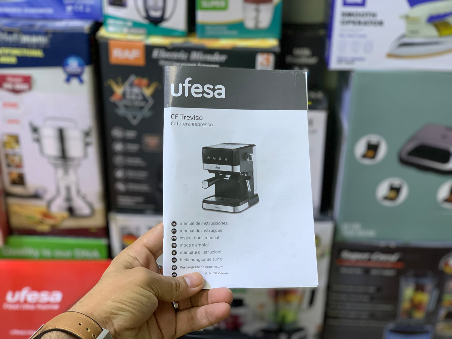 Ufesa Brand Coffee and Espresso Maker 1050w and 1.5L Stainless Steel