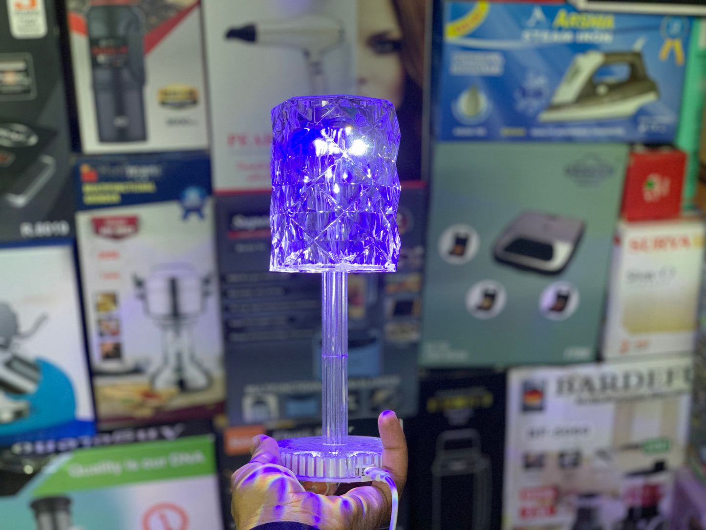 LED Crystal Light With Bluetooth Speaker 2 in 1 Bedroom Decor Lamp
