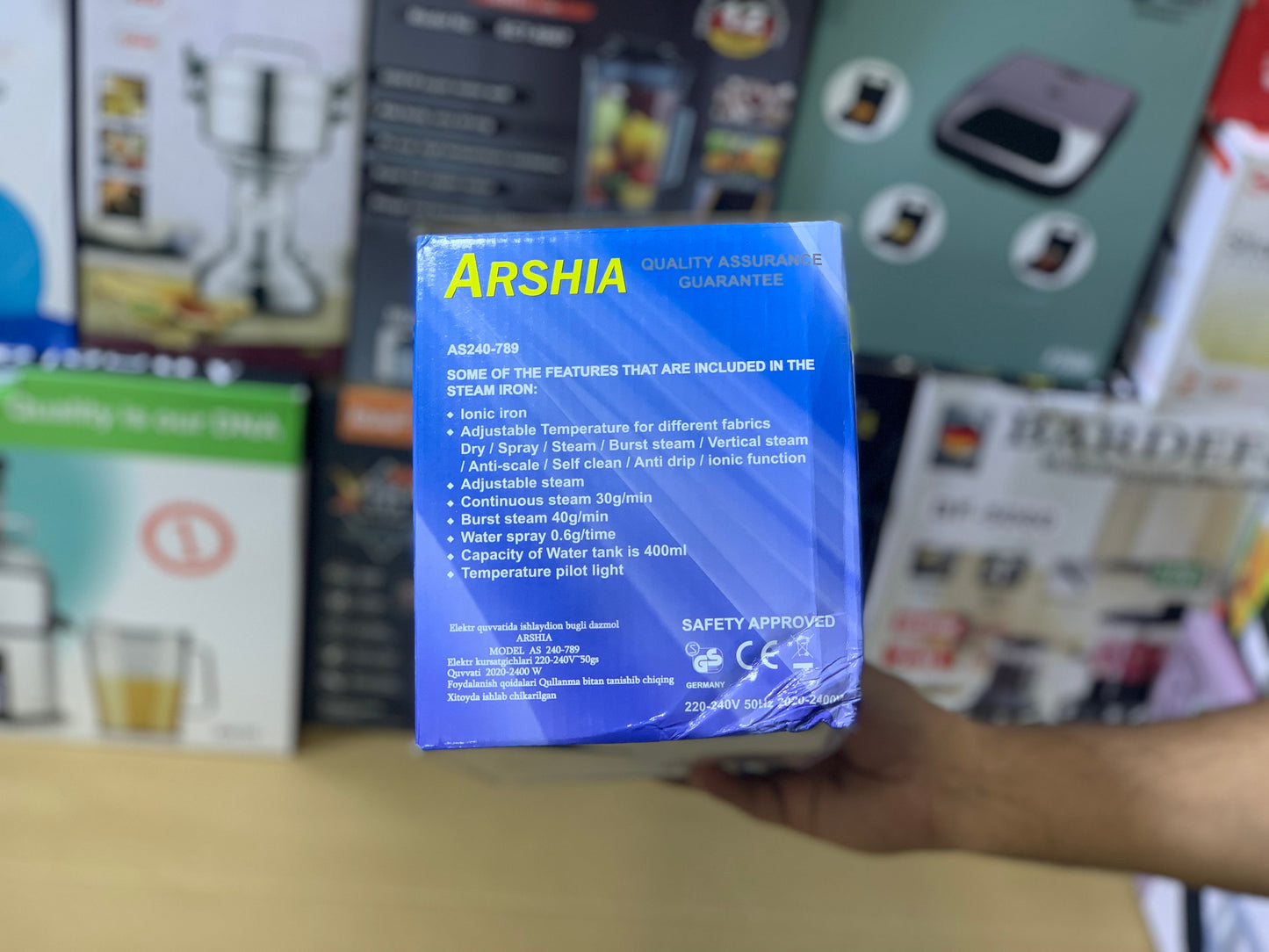 Arshia Brand Steam Iron AS240-789 | 2400 watt Nonstick Plate