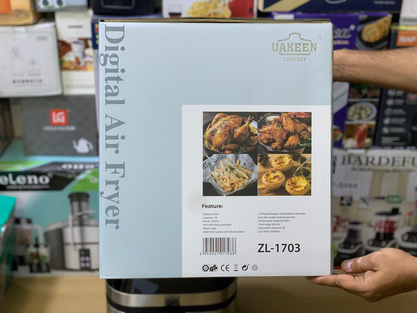 Uakeen Germany Digital Air Fryer|10L and 1700W|ZL-1703