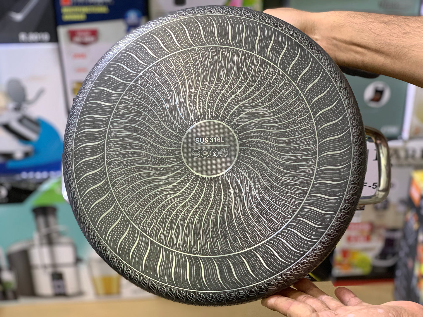 Laser Coating Honeycomb Pattern Deep Casseroles Set