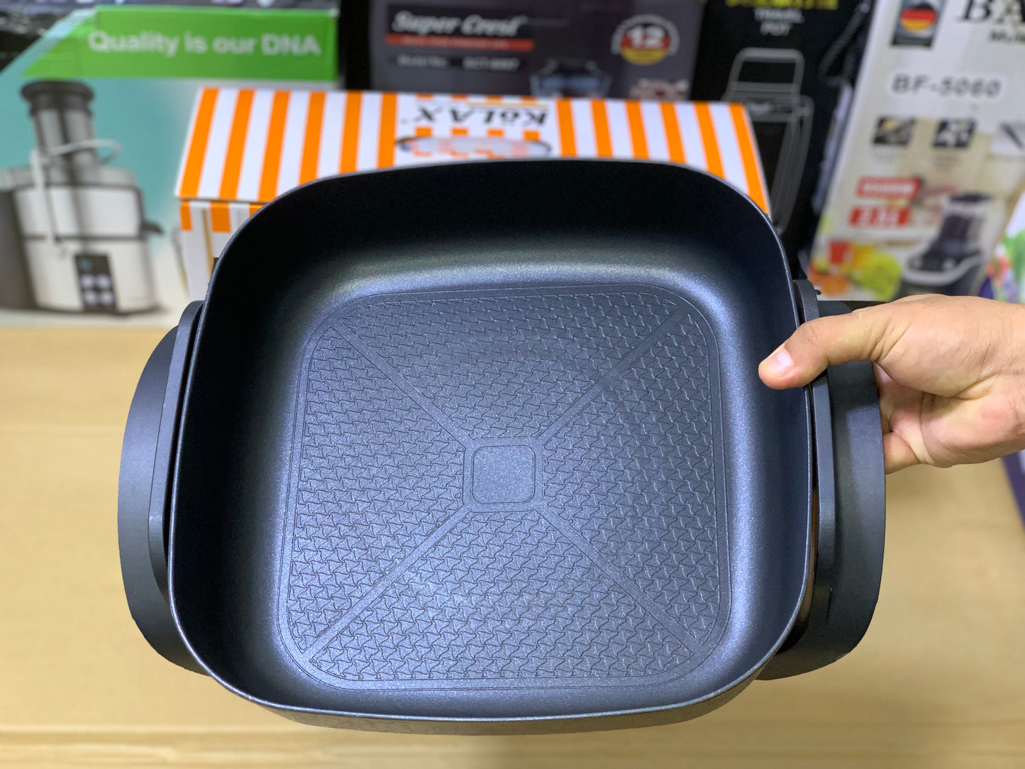 Kolax Electric Frying Pan 1500 watt and 5L Nonstick cool-touch Handle