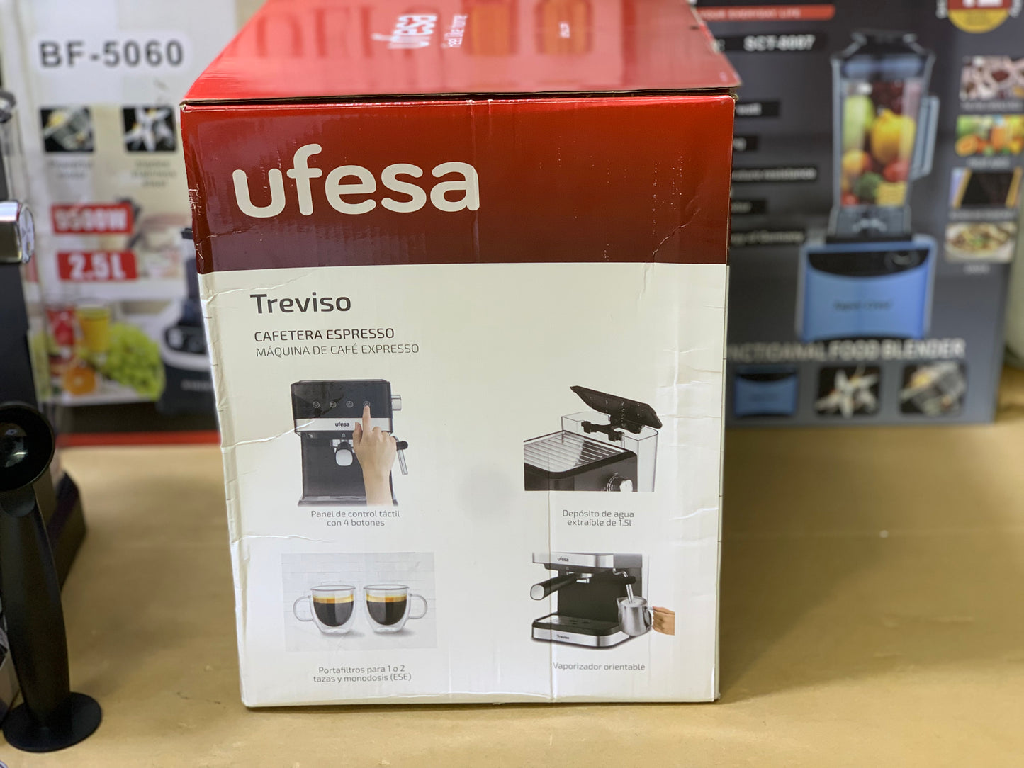 Ufesa Brand Coffee and Espresso Maker 1050w and 1.5L Stainless Steel