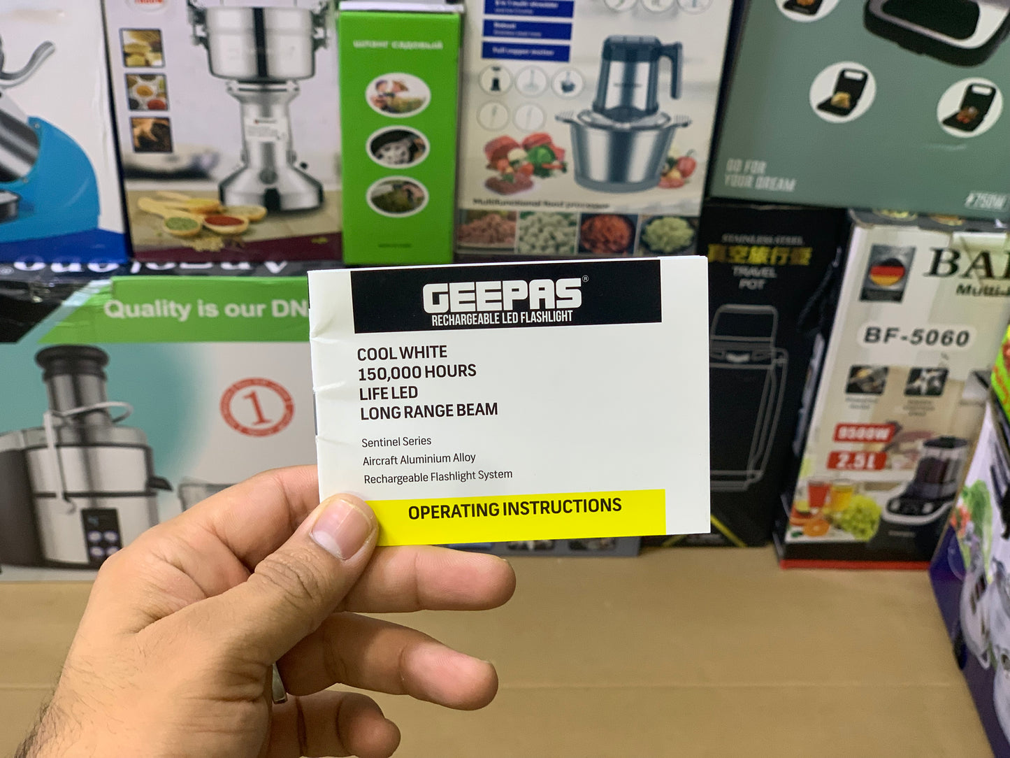 Geepas Brand LED Flashlight Rechargeable 4Hrs Battery working time| Model :G3803N