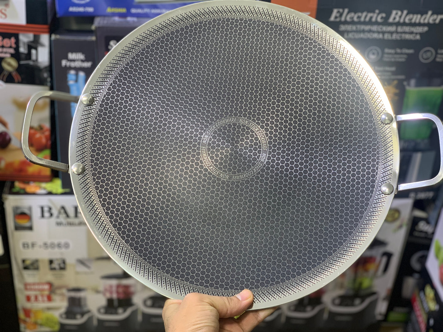 Laser Coating Honeycomb pattern New design Tawa | sus316 stainless steel