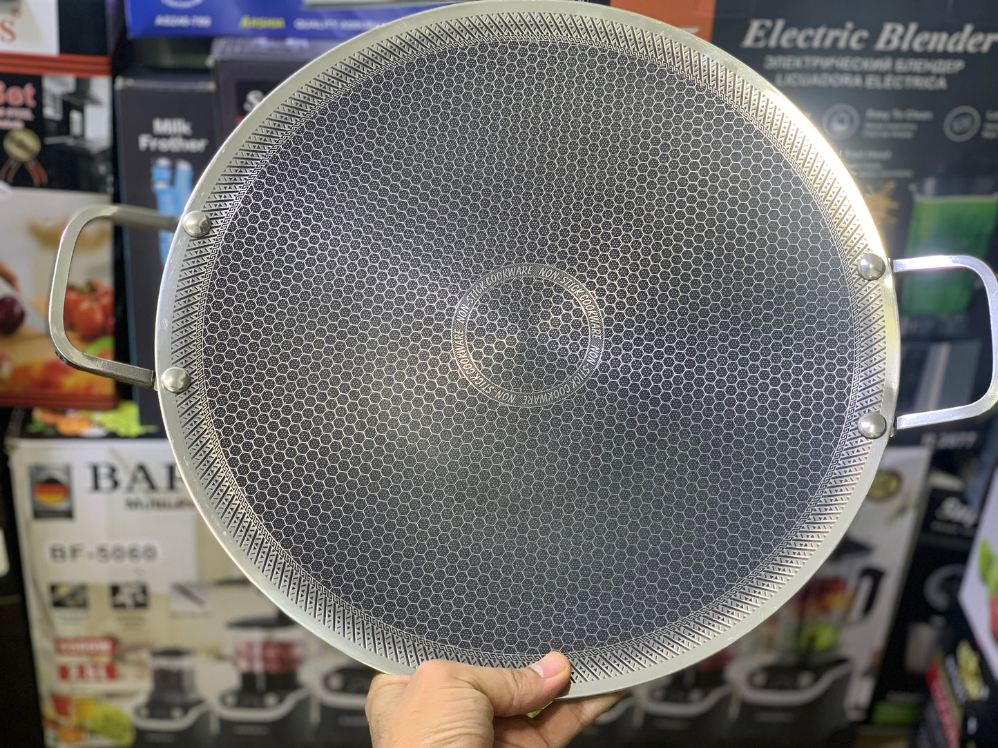 Laser Coating Honeycomb pattern New design Tawa | sus316 stainless steel