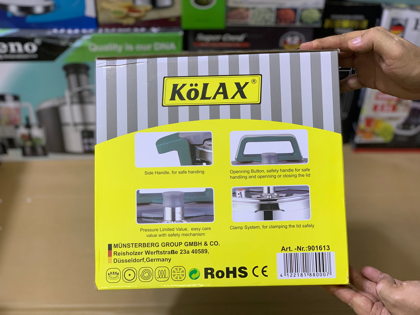 Kolax brand 6L Pressure Cooker 2in1 Easy Lock and unlock Stainless Steel
