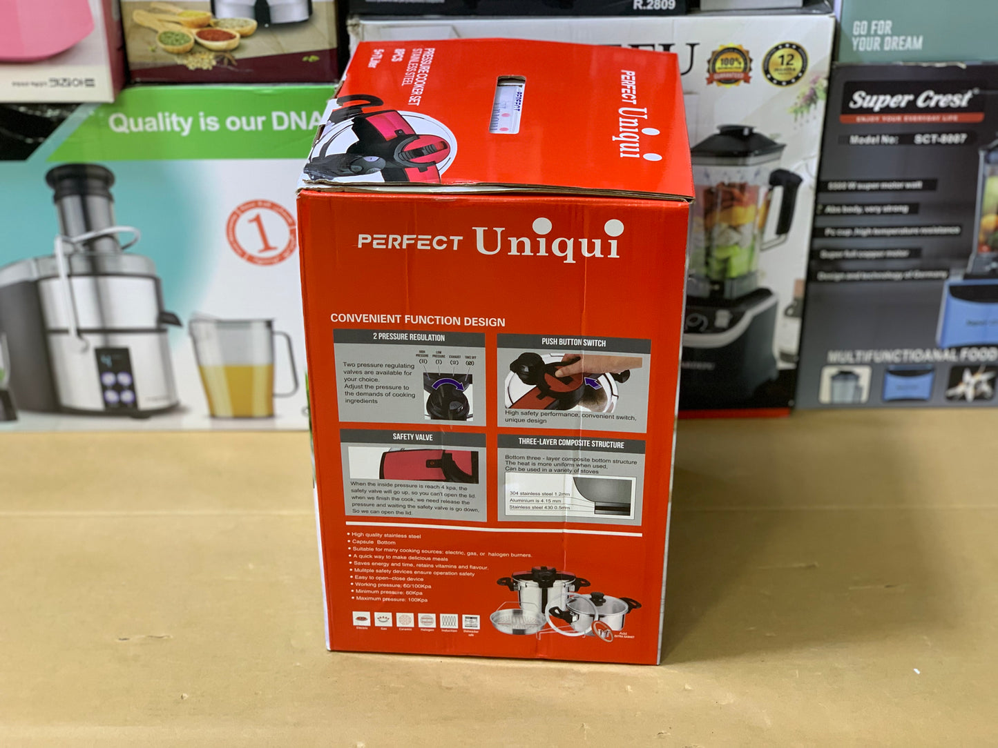 Perfect UniquI brand 8in1 Pressure Cooker 5L and 7L stainless steel |