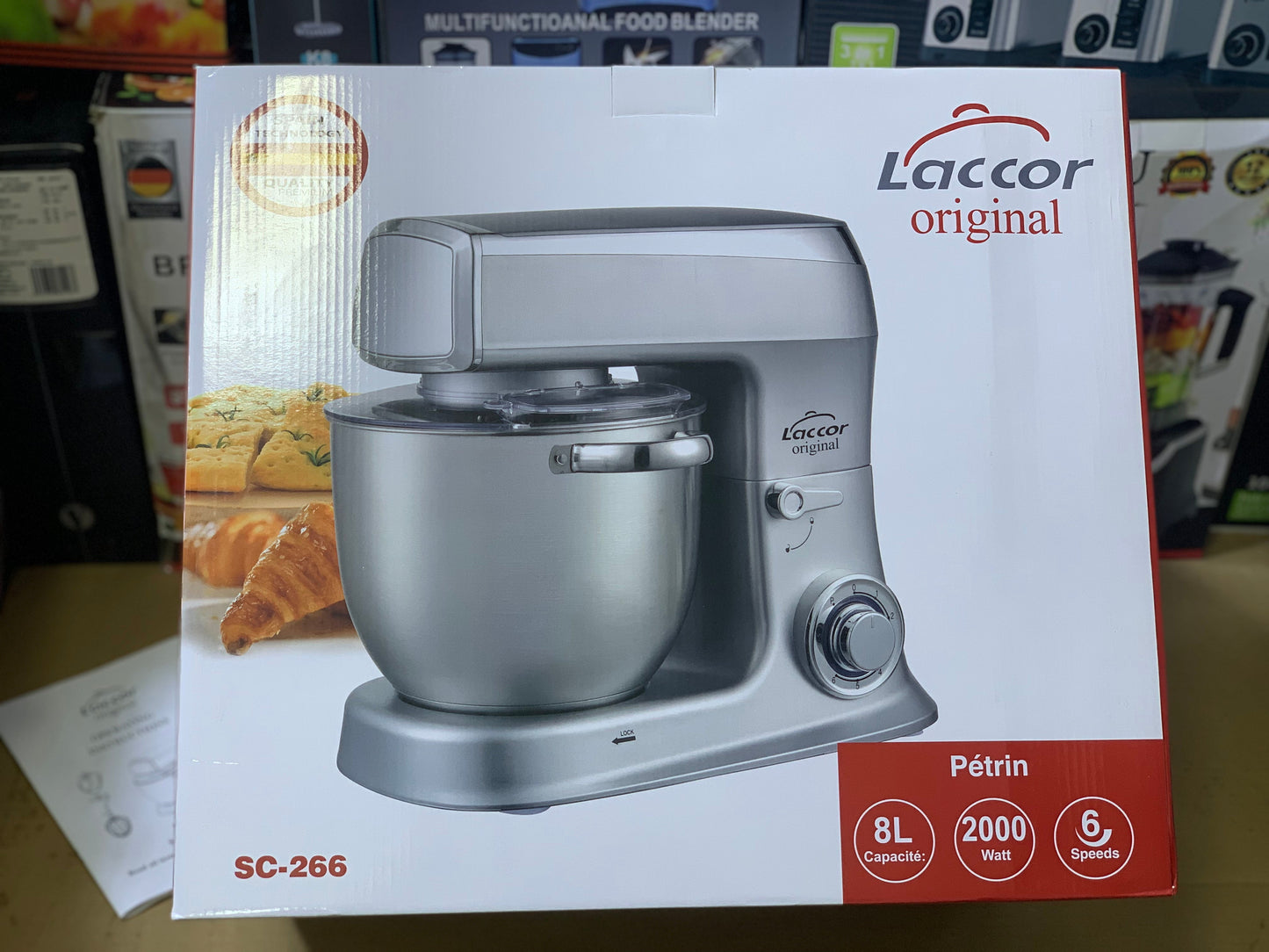 LACCOR Brand Standmixer with stainless steel Tools | 8L capacity | 2000watt | 6 speed