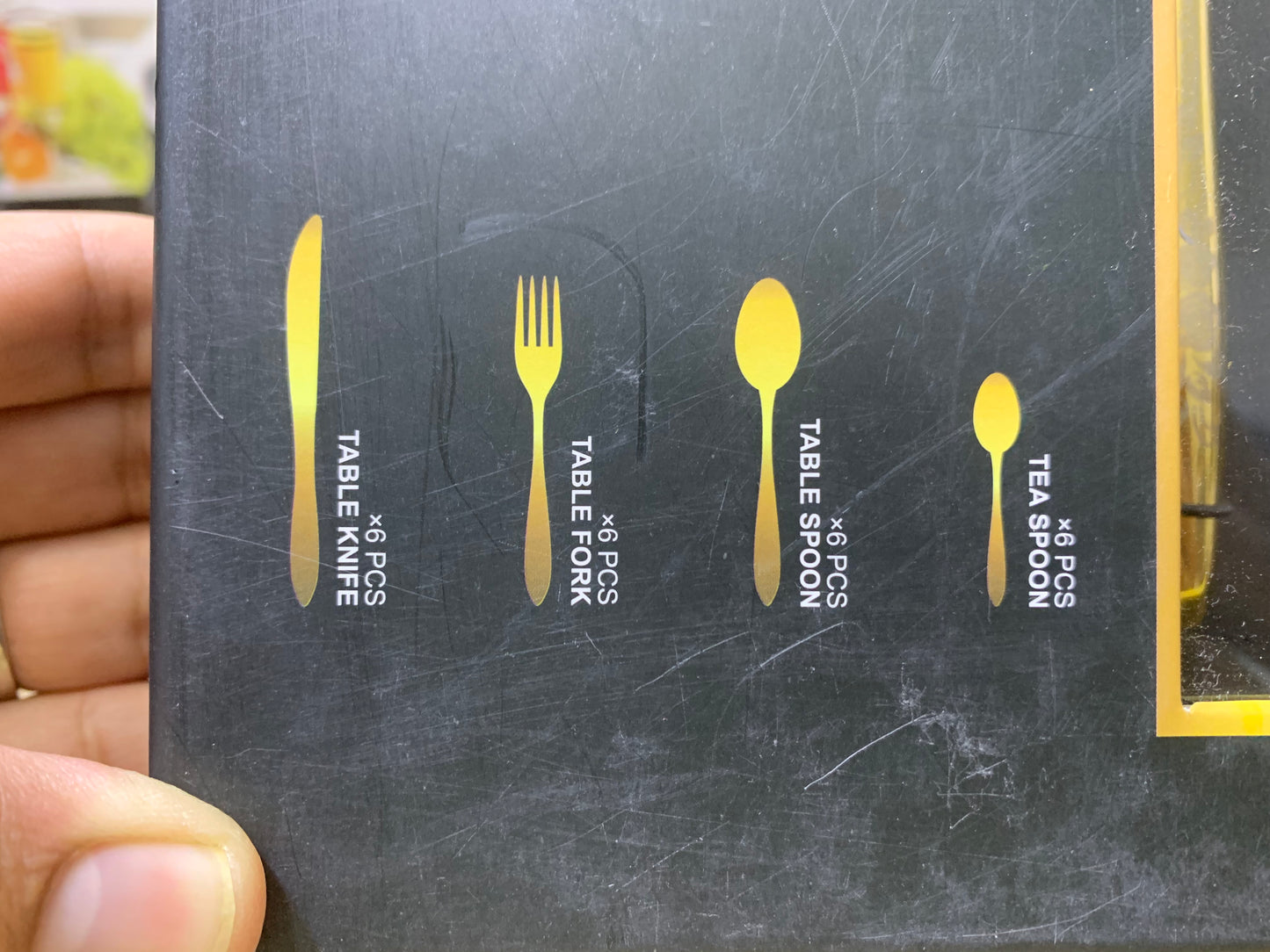 AYD Brand 24 Pieces Golden Cutlery Set Flower design | Stainless Steel