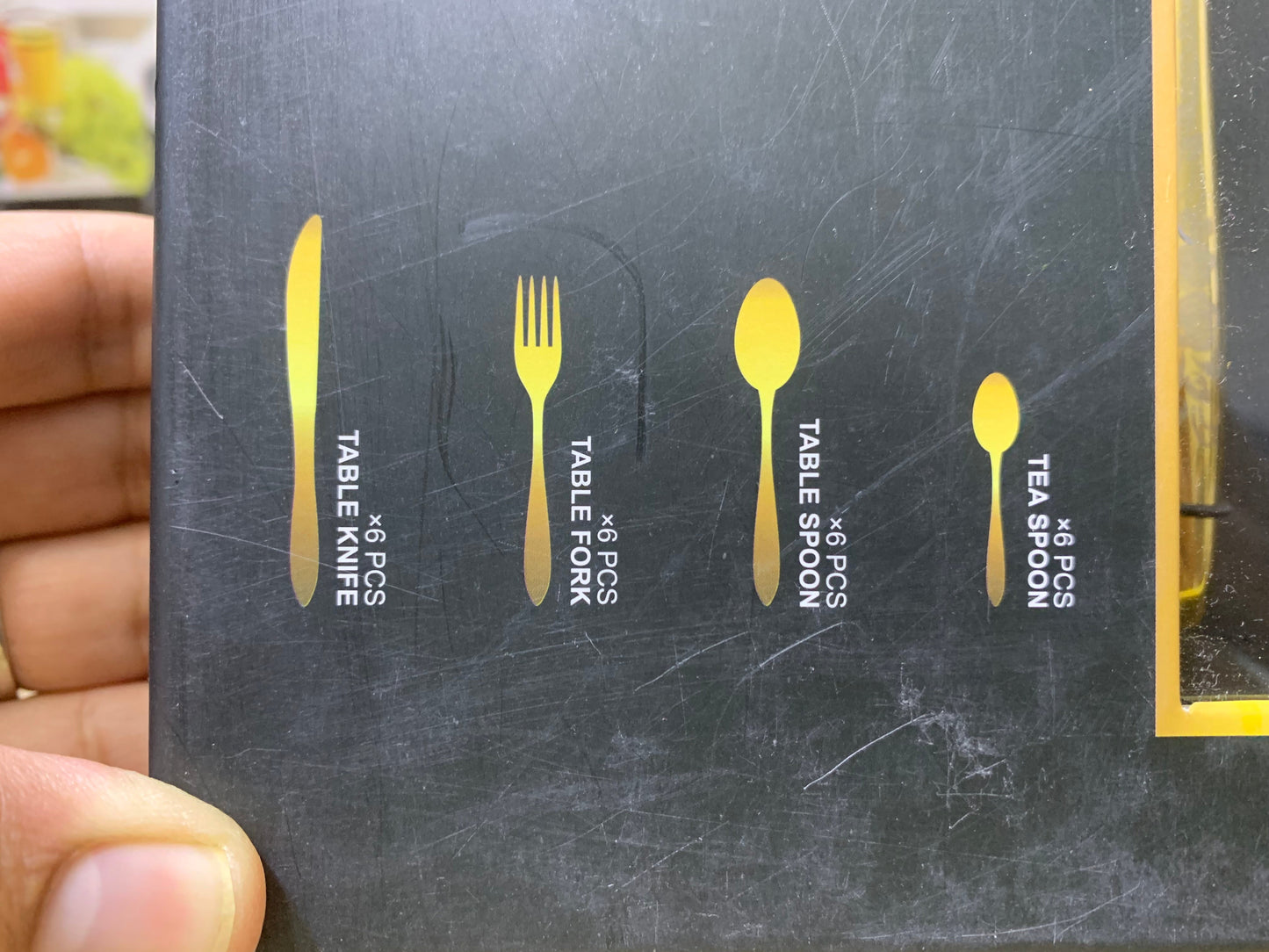 AYD Brand 24 Pieces Golden Cutlery Set Flower design | Stainless Steel