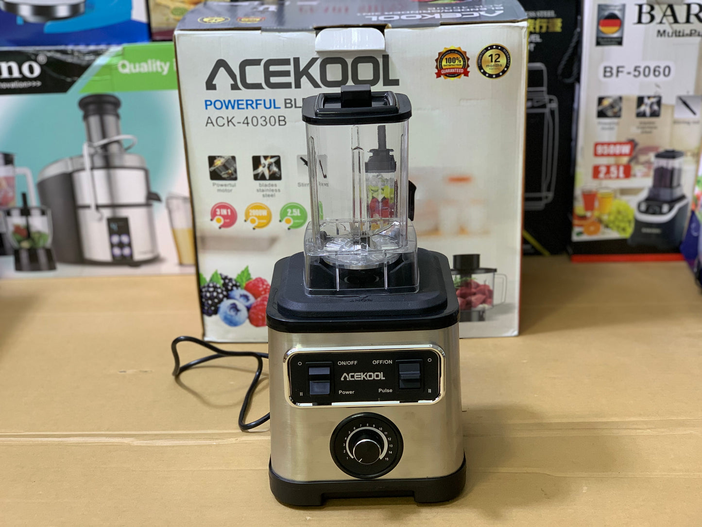 ACEKOOL Powerful 3in1 Blender 2000watt and 2.5L stainless steel blades