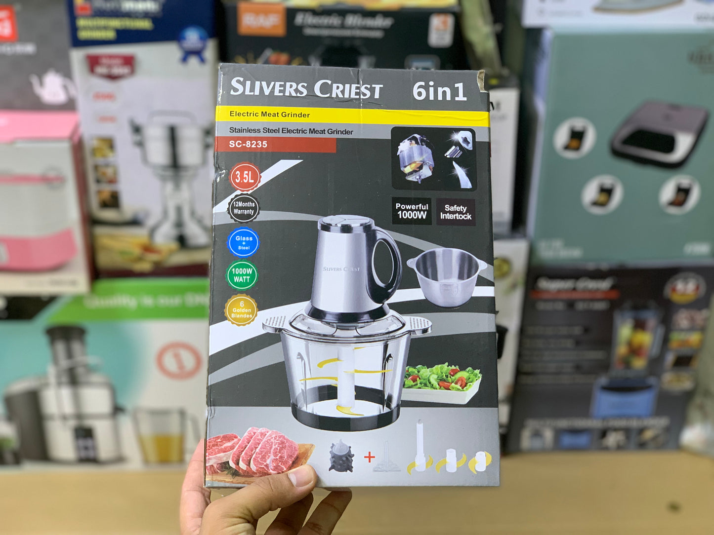 Sliver crest 6in1 Chopper 3.5L Capacity Two bowls and Two stainless steel Blades | Model:8235