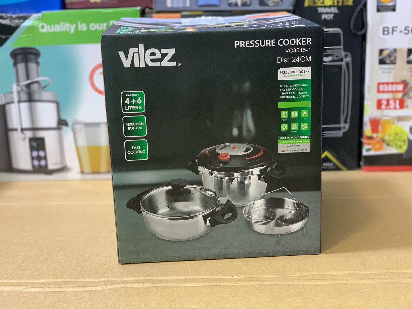 Vilez Pressure Cooker 4L and 6L |24cm Induction Bottom Stainless Steel |