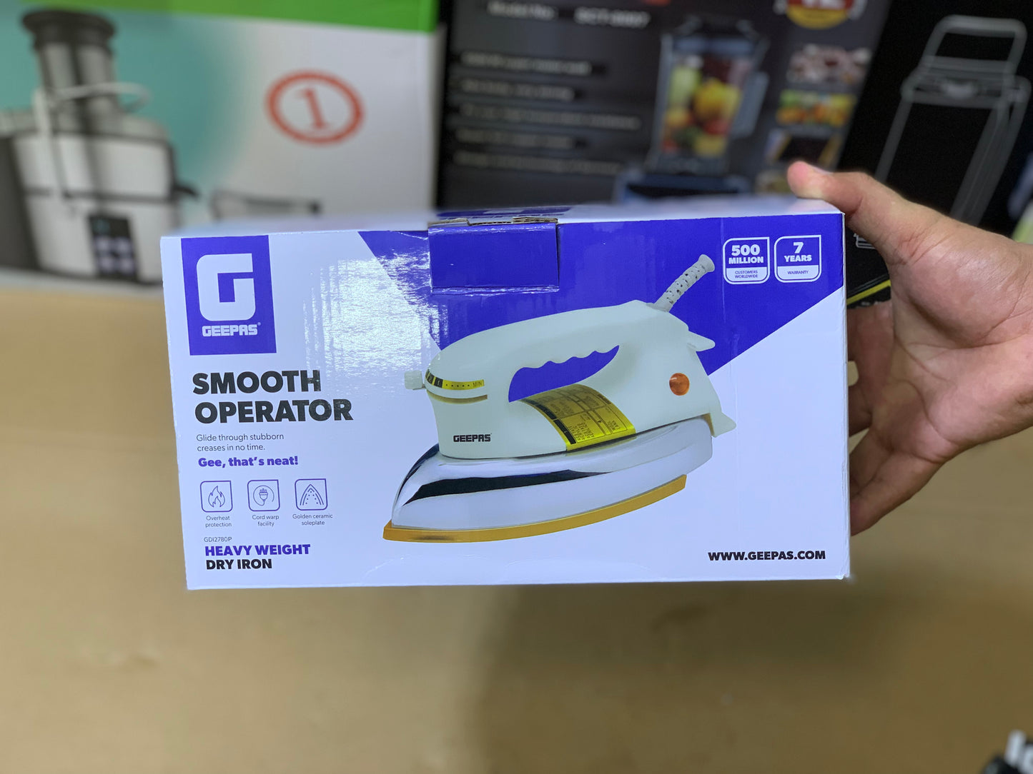 Geepas Brand Dry Iron 1200 watt and Ceramic Nonstick plates | Model : 2780
