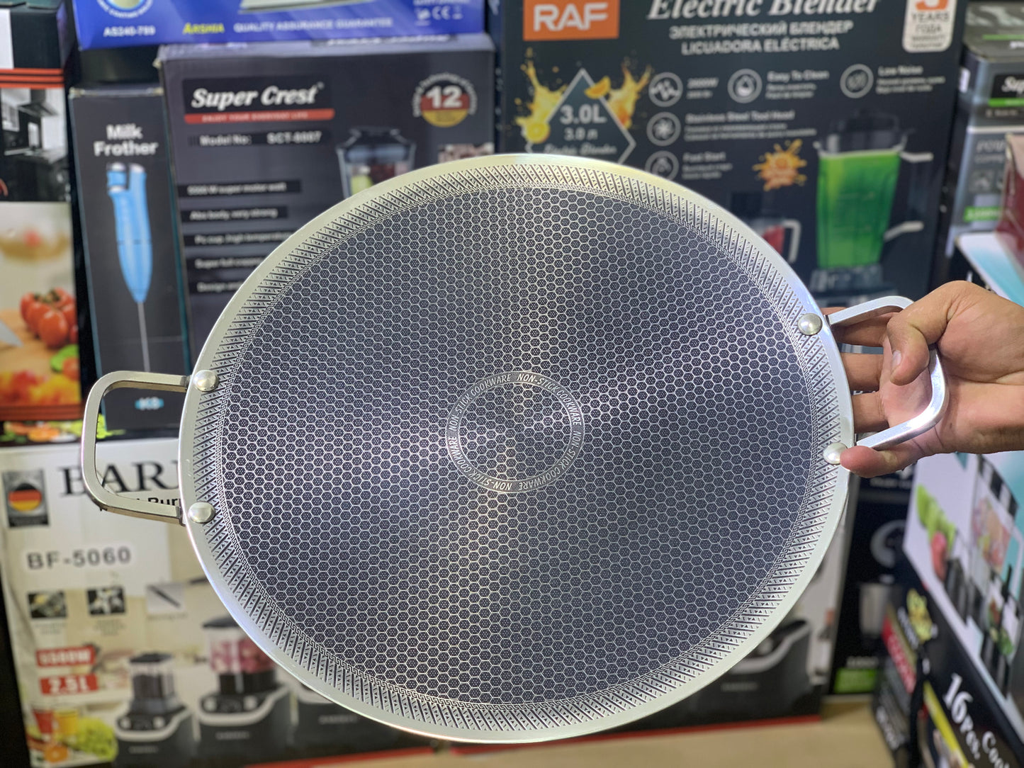 Laser Coating Honeycomb pattern New design Tawa | sus316 stainless steel