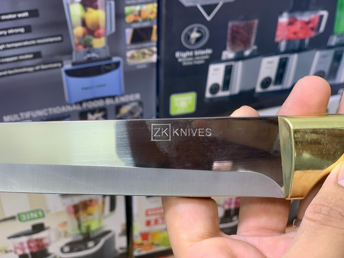 Zk Single knife Golden and wooden Handle | Stainless Steel