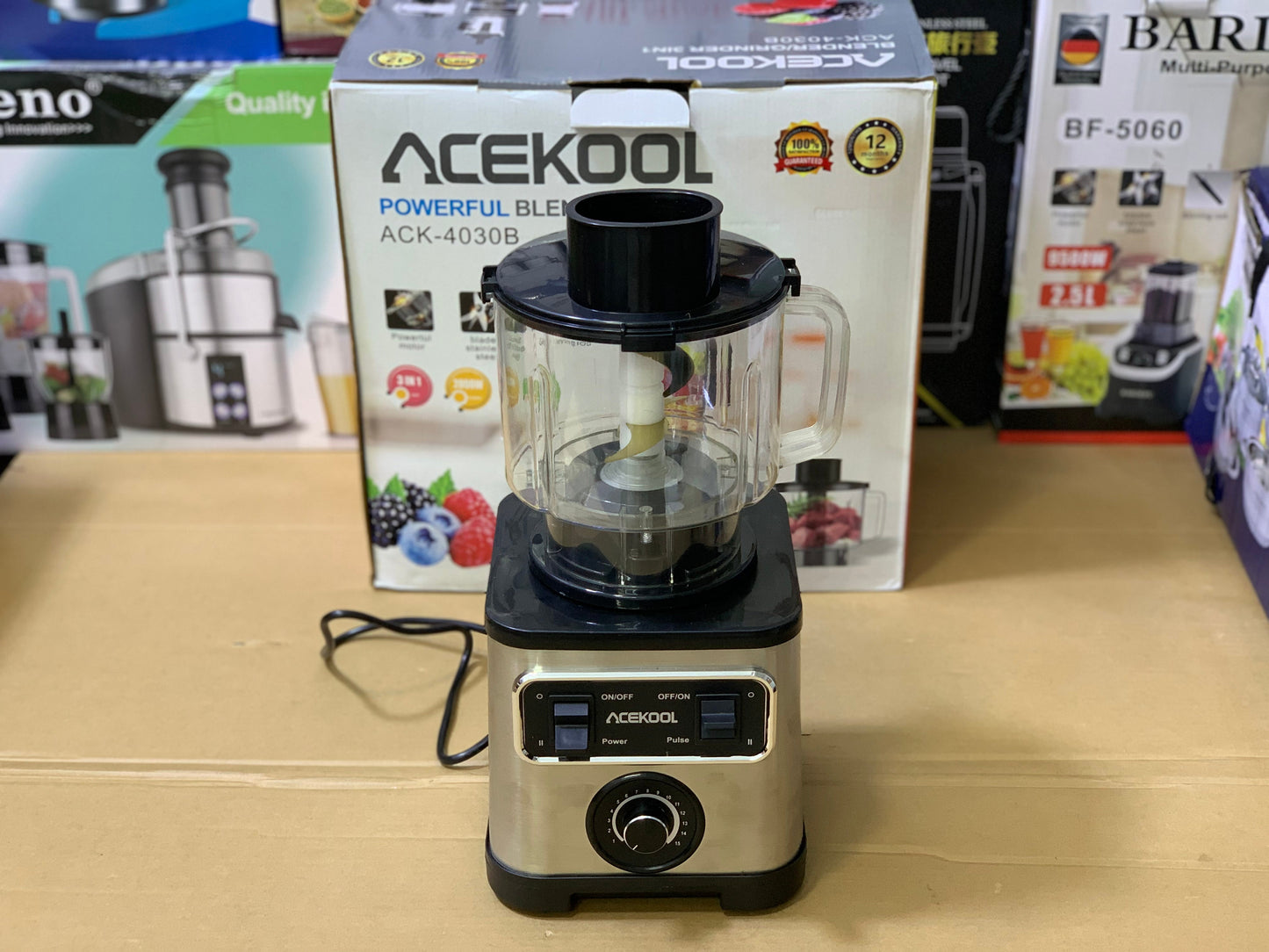 ACEKOOL Powerful 3in1 Blender 2000watt and 2.5L stainless steel blades