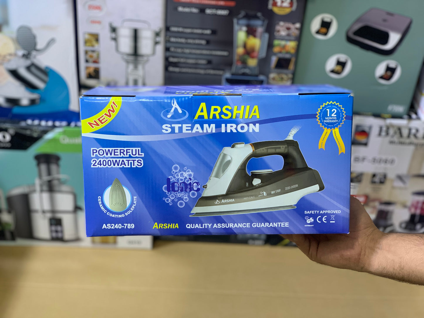 Arshia Brand Steam Iron AS240-789 | 2400 watt Nonstick Plate