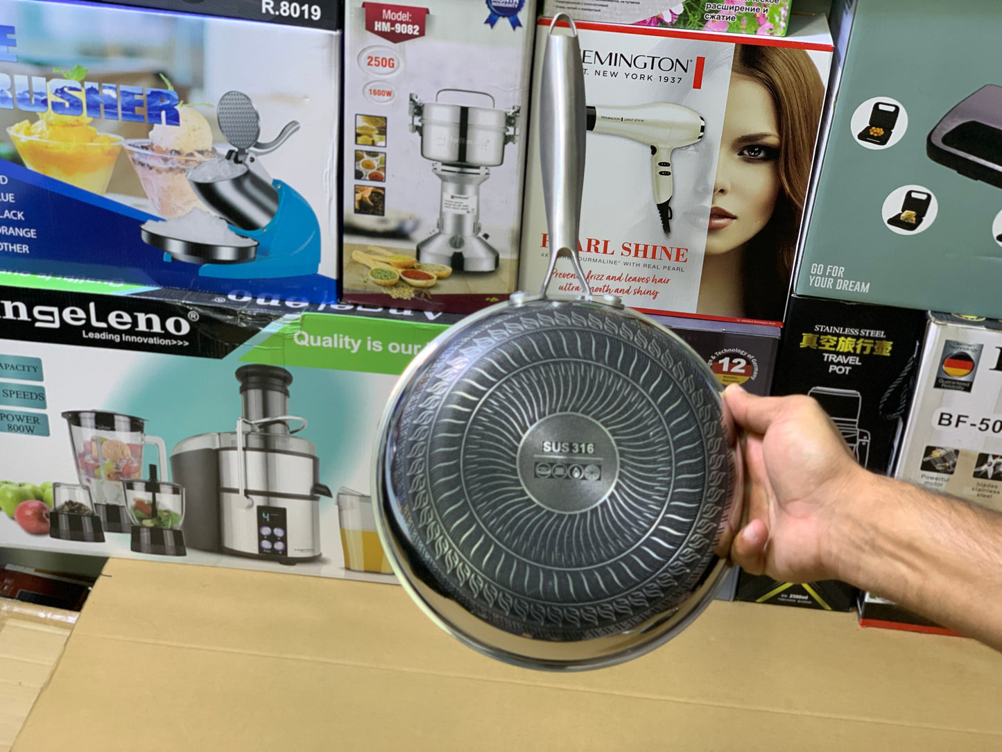 Laser coating Honeycomb Pattern Frying pan Nonstick and stainless steel
