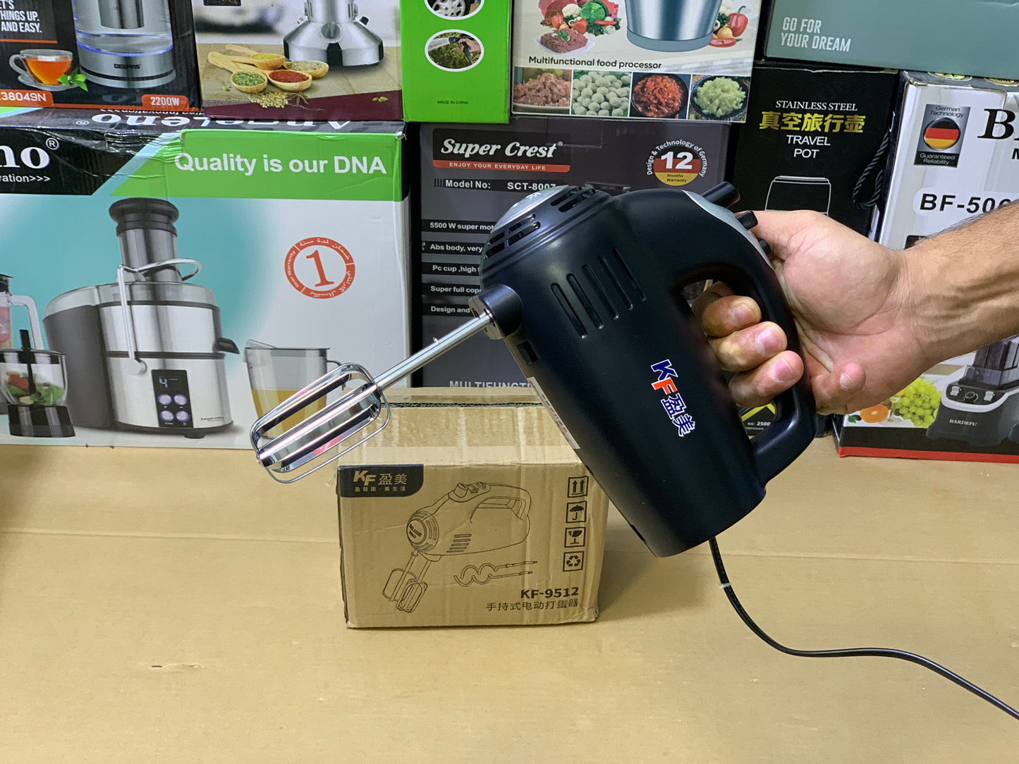 KF Brand Hand Mixer Stainless Steel Tool 200watt | Model no :KF-9512