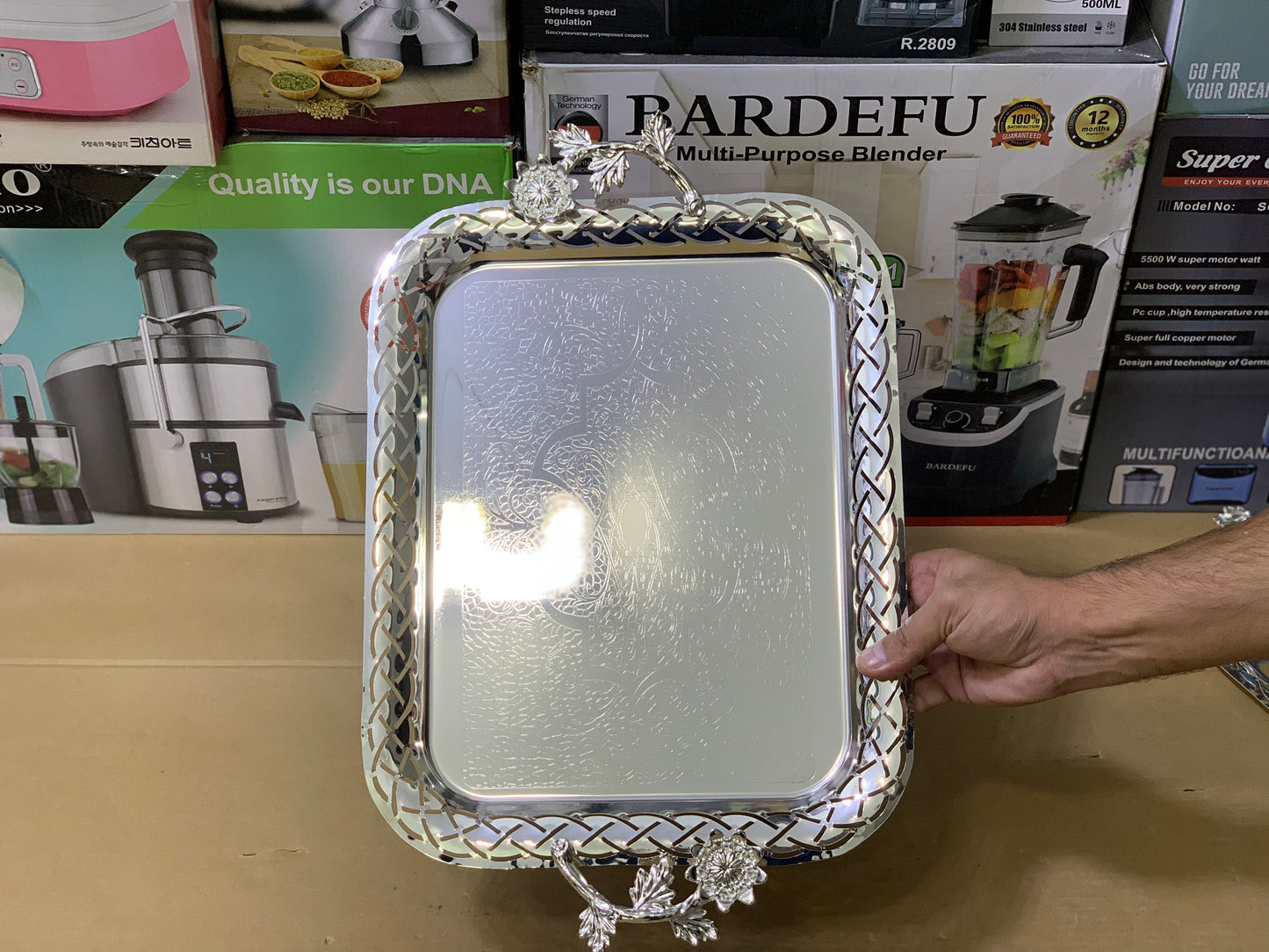 Sliver 3 Pieces Stainless Steel Serving trays | Serving Plate