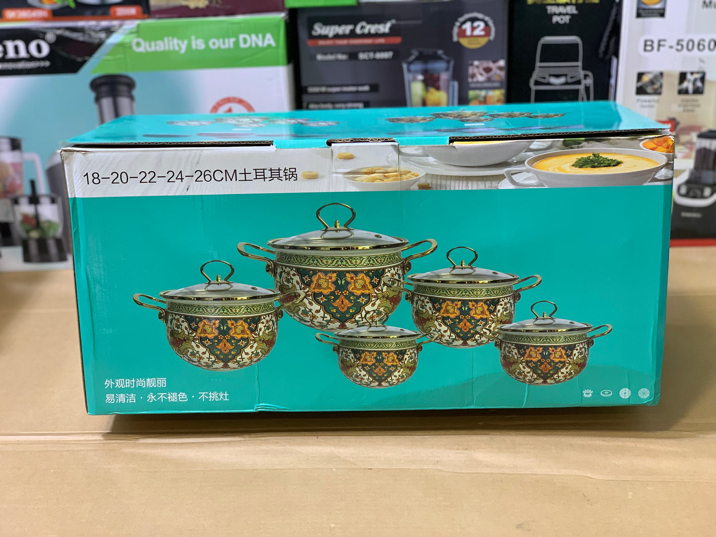Turkish Enamel coating Cookware set Nonstick and stainless steel