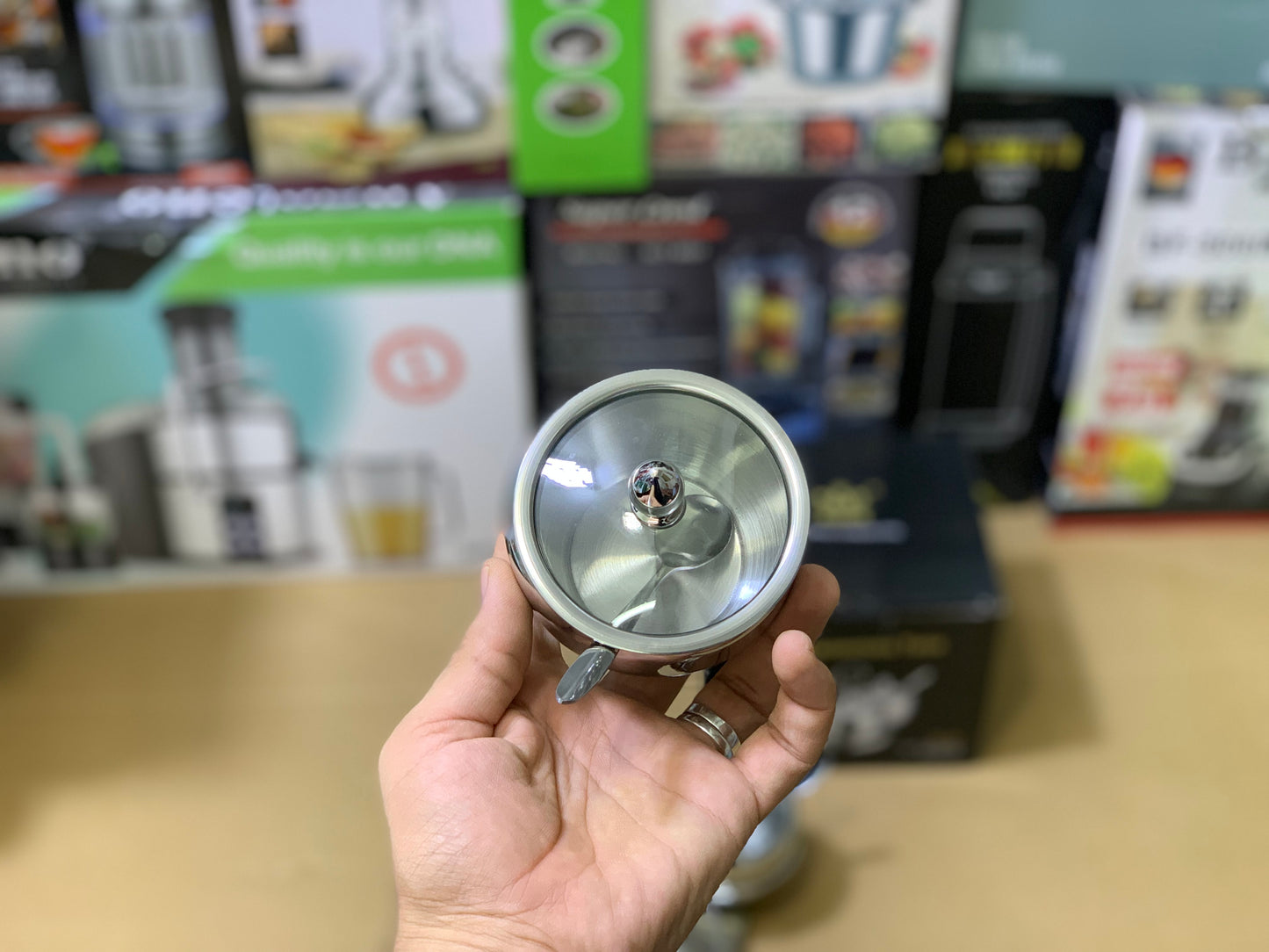 Seasoning Tank 9cm pot Stainless steel with tea Spoon | Spice Rack