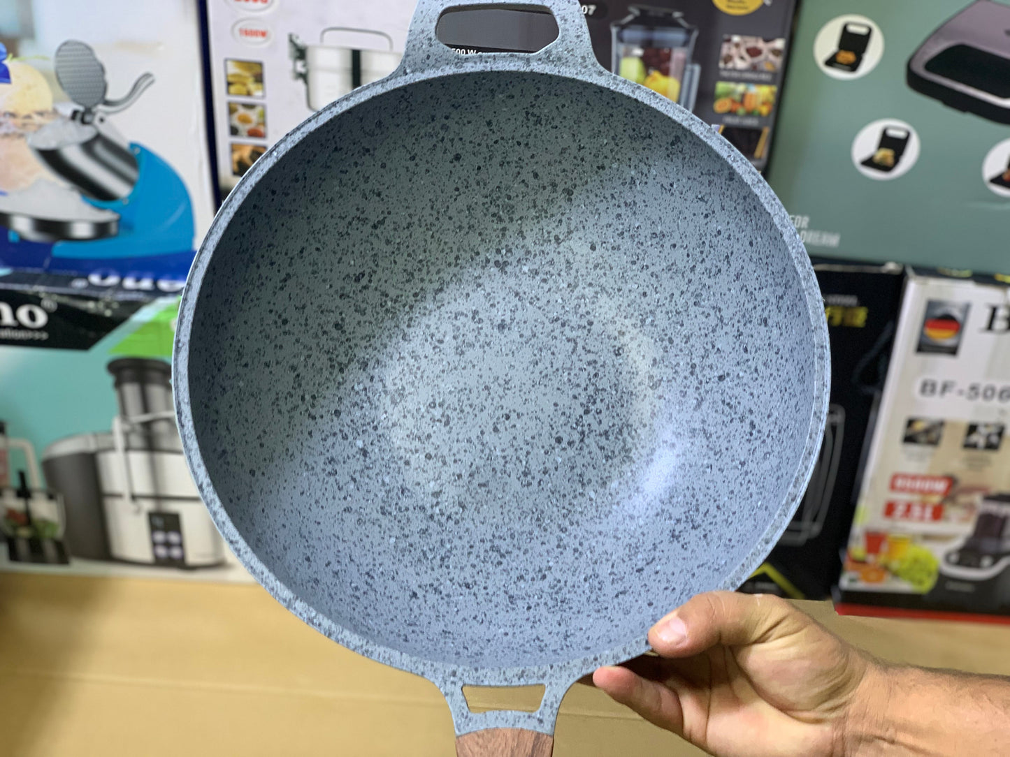 Uiioy Induction Granite Frypan Wok 32cm | Granite Frying Pan