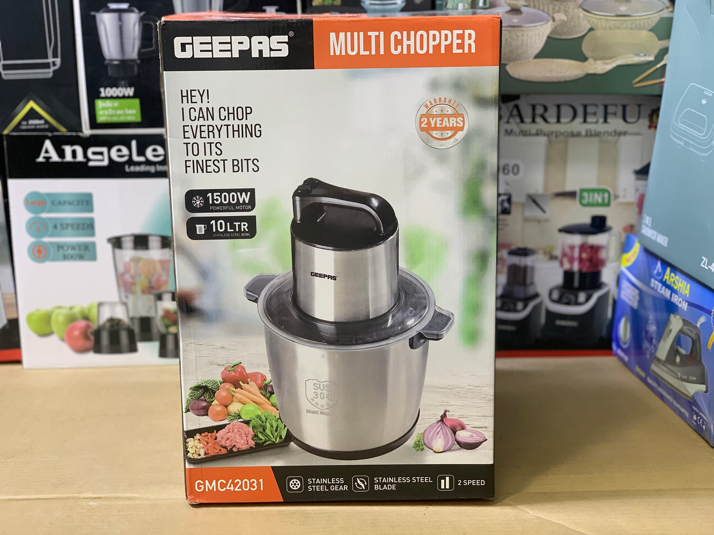 Geepas commercial multi Chopper | 1500watt and 10 LTR Stainless Steel Gears