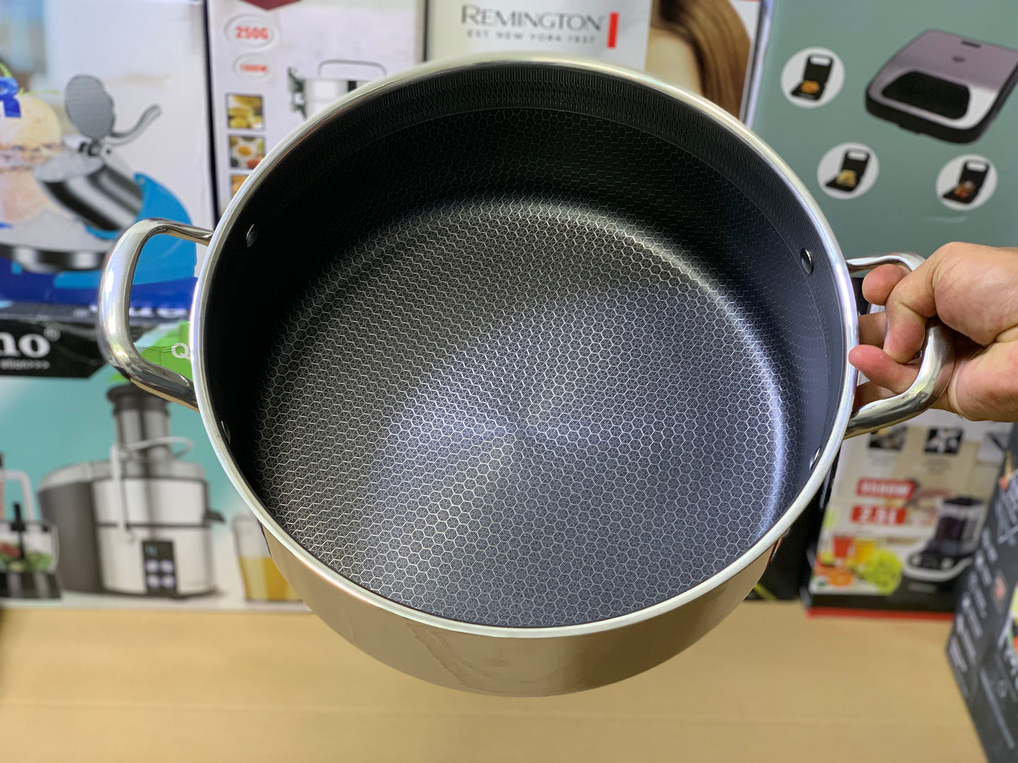 Laser Coating Honeycomb Pattern Deep Casseroles Set