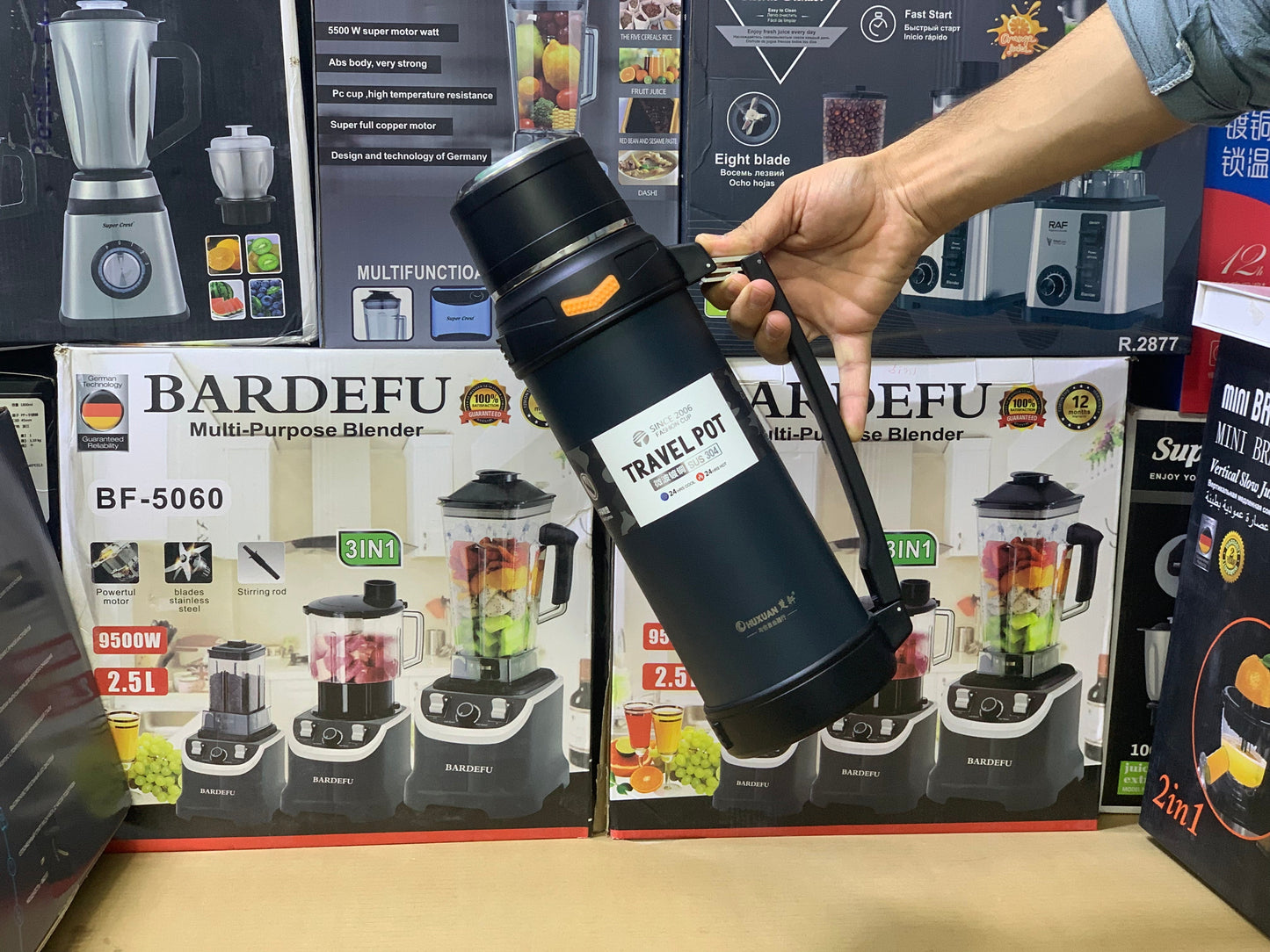 Travel Pot Water Bottle 2500ml Stainless Steel SUS 304 and Hot and Cool 24 housr