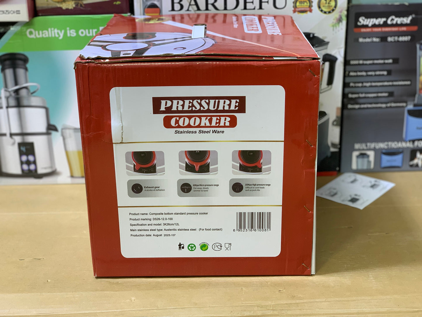 2in1 Pressure Cooker 12Liter Stainless Steel ware Advance safety