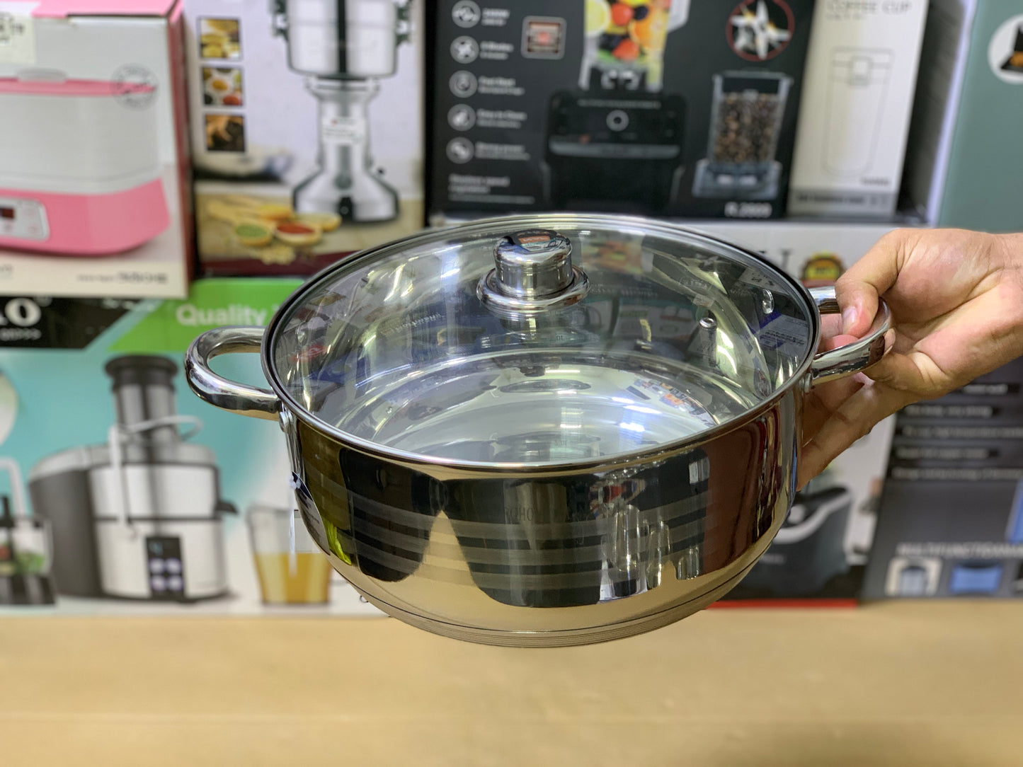 Berghome Line 8 Pieces Cookware set Stainless Steel and 7 Layers Capsules Bottom | Cookware set