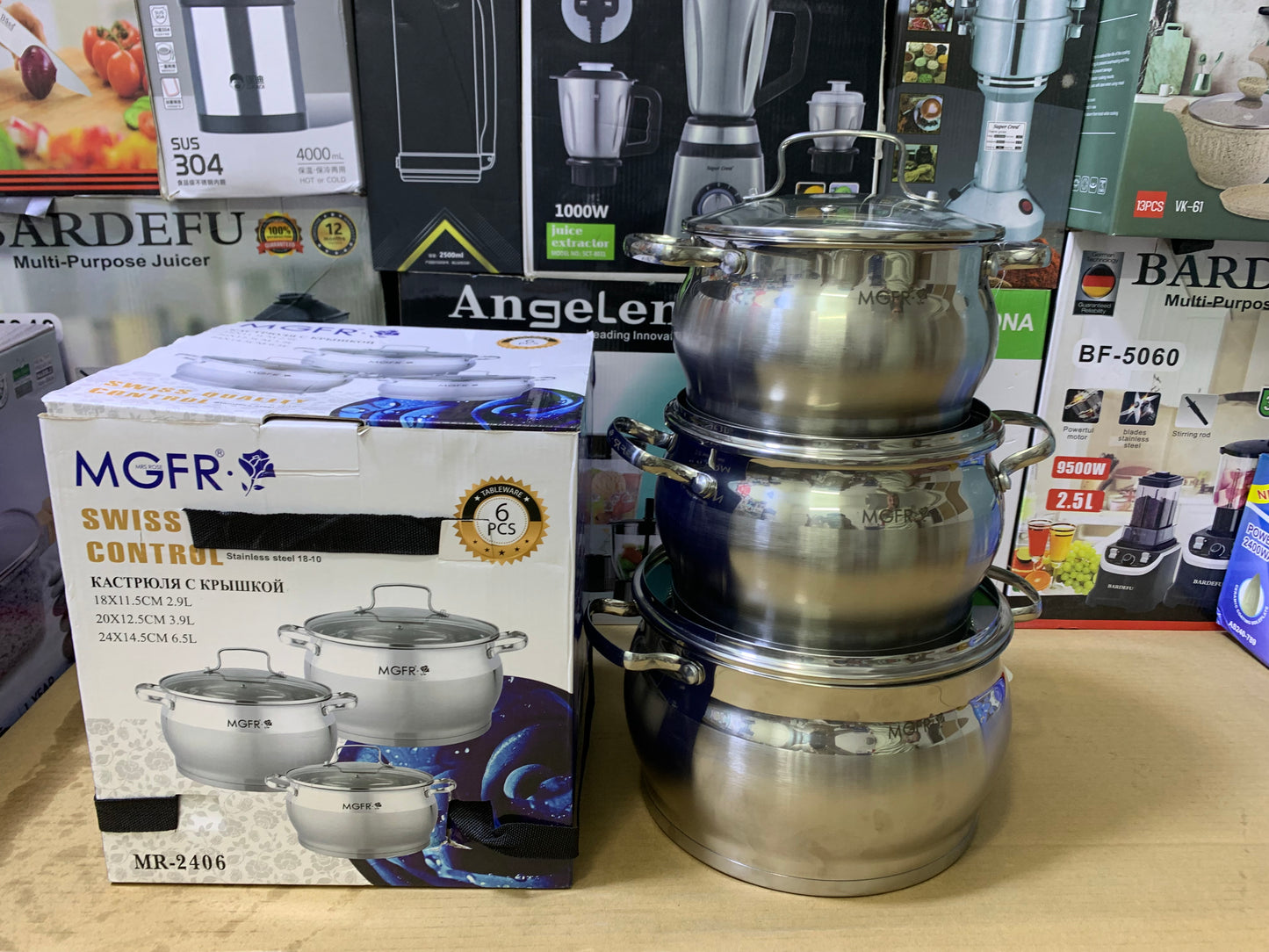 6 Pcs Cookware Set Stainless Steel
