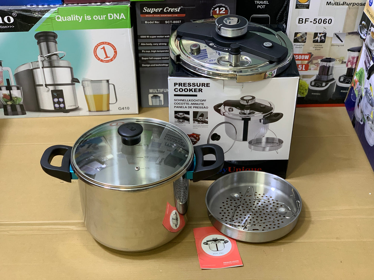 Happy Unique Pressure Cooker Easy lock and unlock Stainless Steel