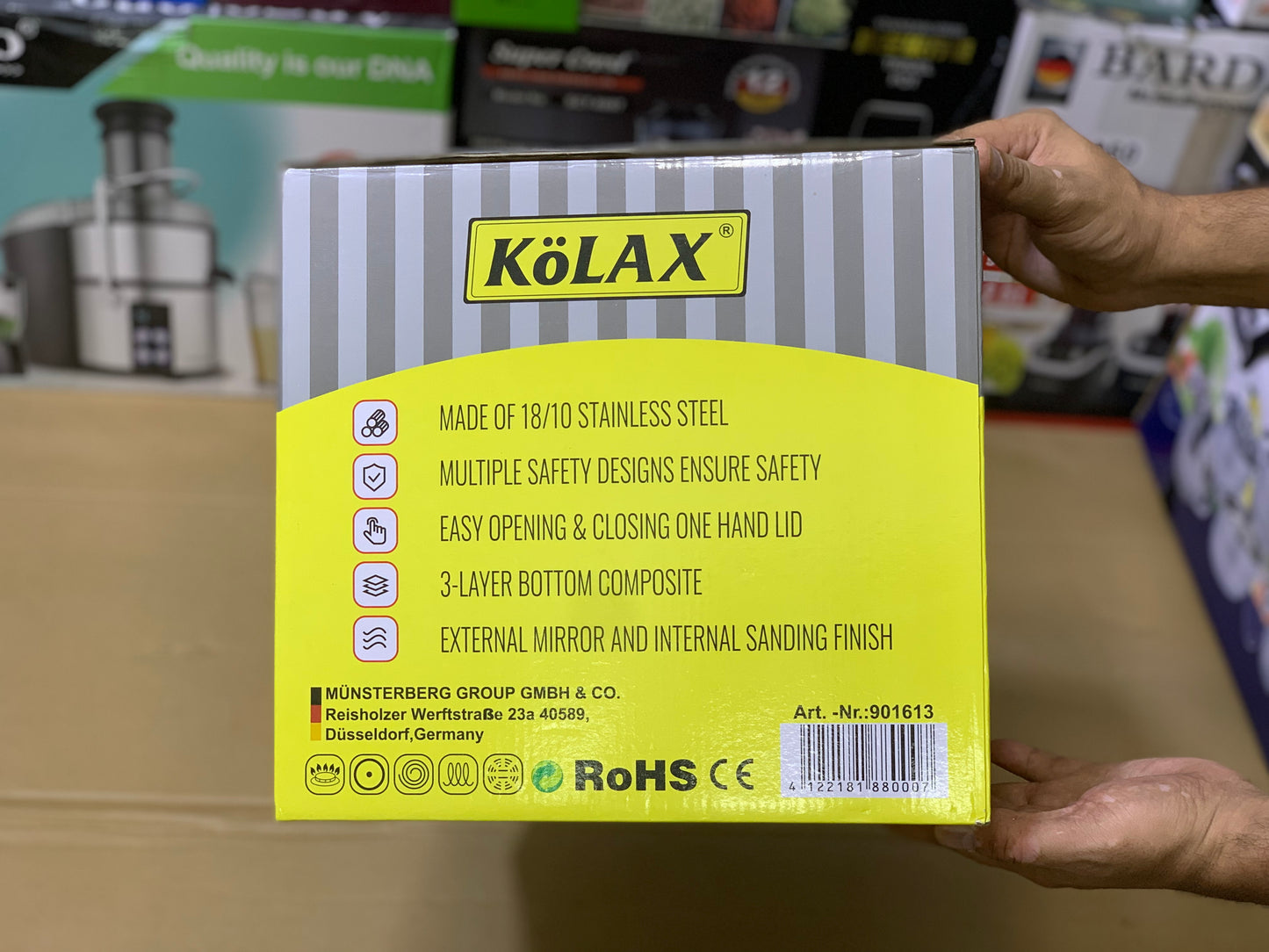 Kolax brand 6L Pressure Cooker 2in1 Easy Lock and unlock Stainless Steel
