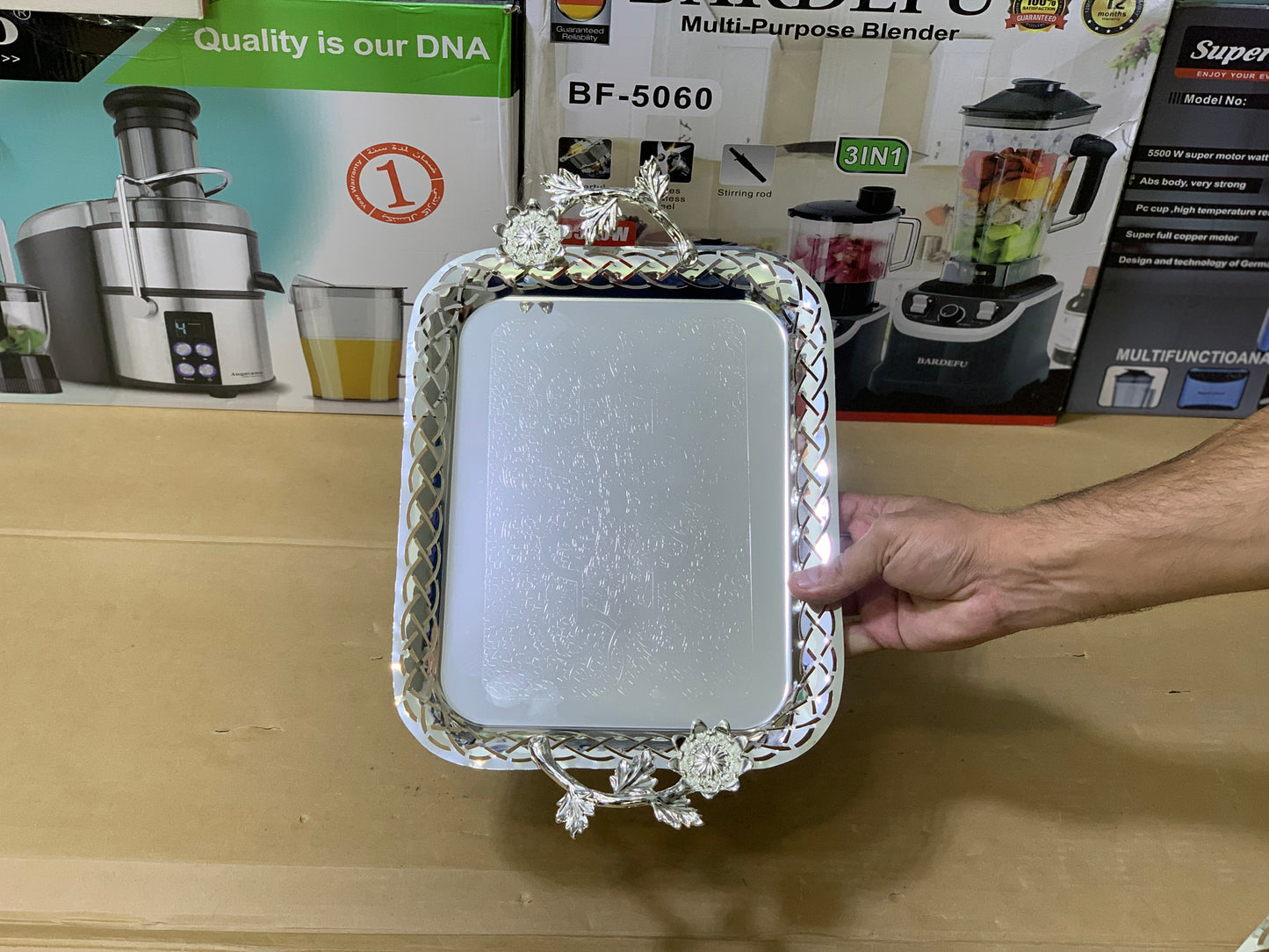 Sliver 3 Pieces Stainless Steel Serving trays | Serving Plate