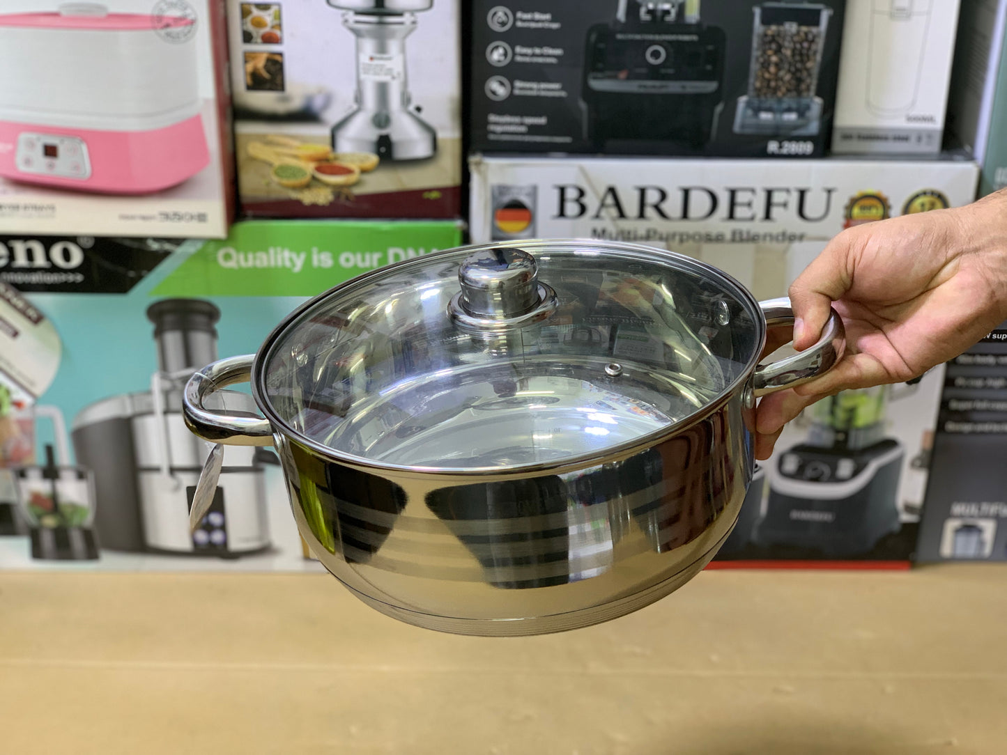Berghome Line 8 Pieces Cookware set Stainless Steel and 7 Layers Capsules Bottom | Cookware set