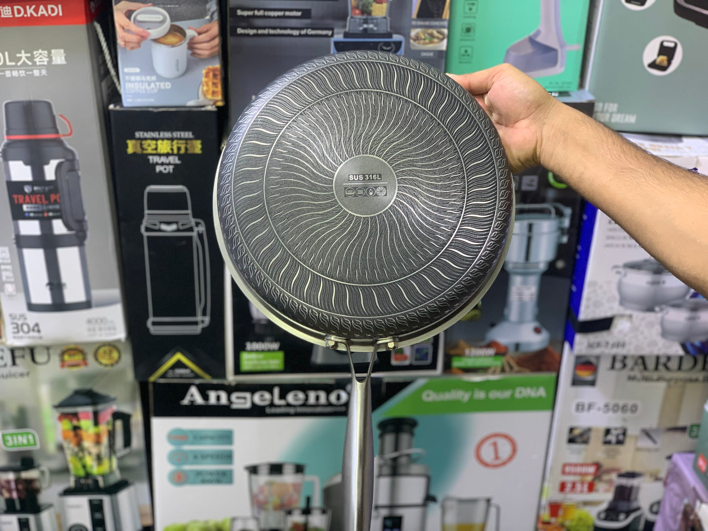 Laser coating Honeycomb pattern shallow Frying pan | Nonstick and stainless steel