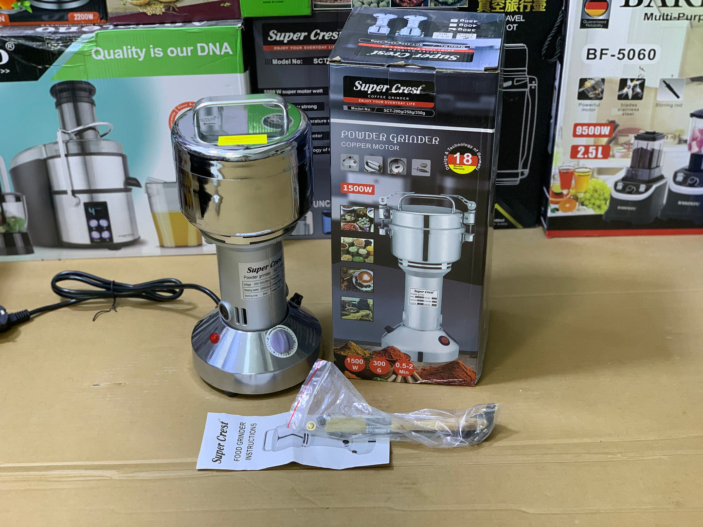 Super crest spice grinders 150g to 2kg | Stainless Steel blades and Full Copper Motor