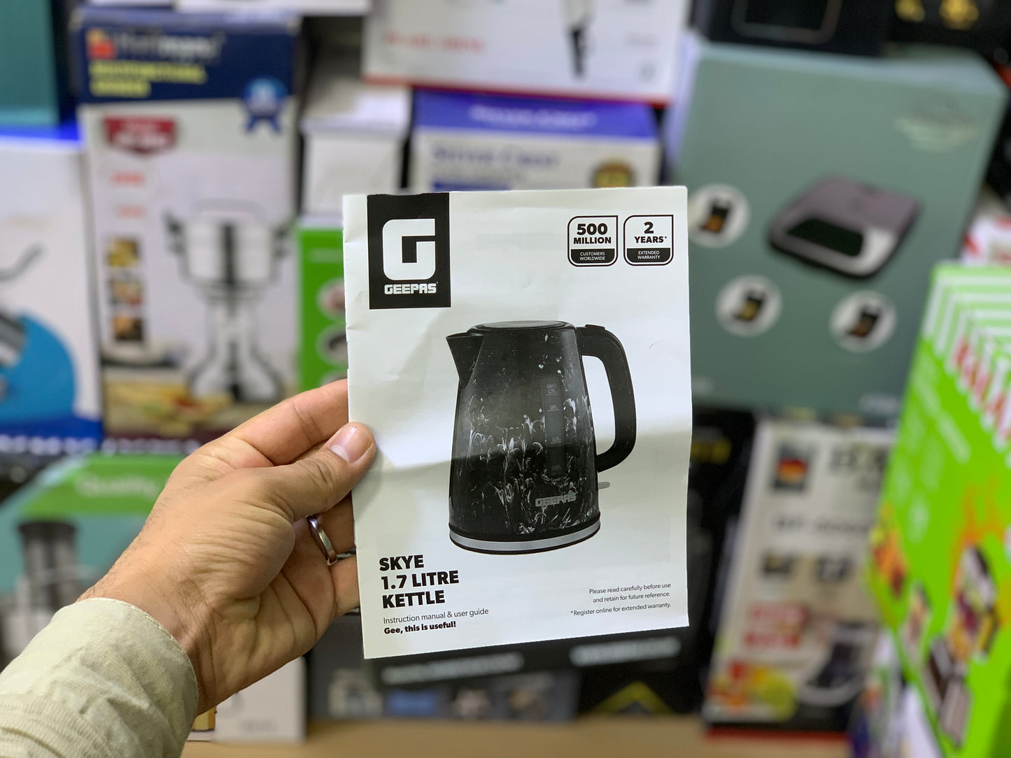 Geepas SKYE Collection Electric Tea Kettle 1.7L and 2200w | Model: GK38067UK-BK