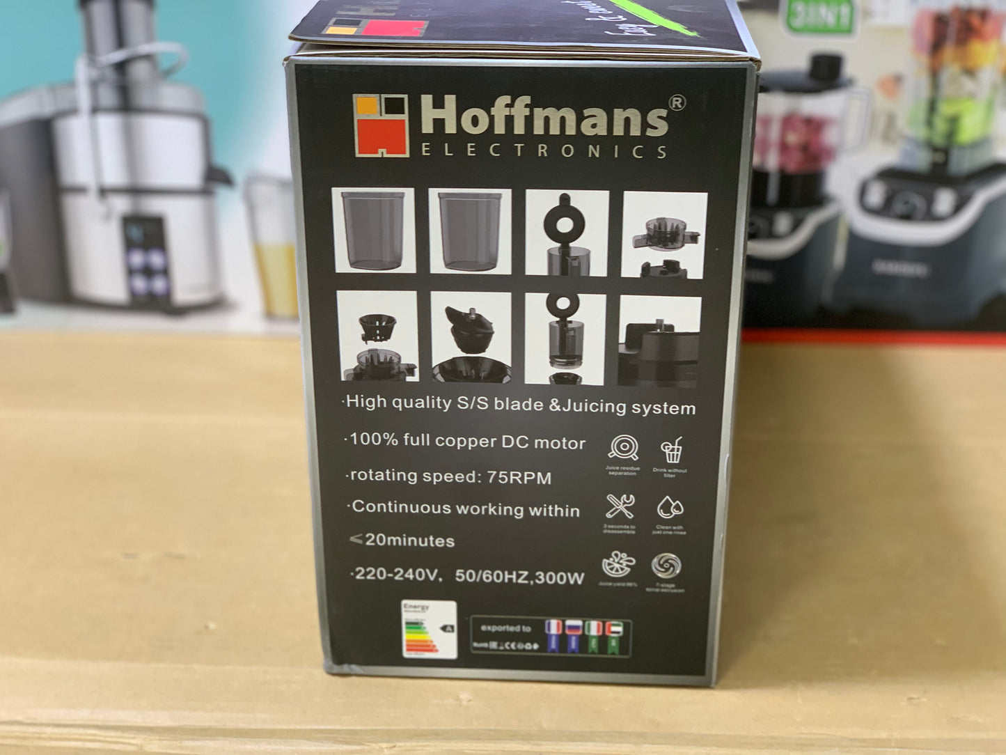 Hoffmans brand Slow Juice 300 watt and stainless steel blades Model:HM-640