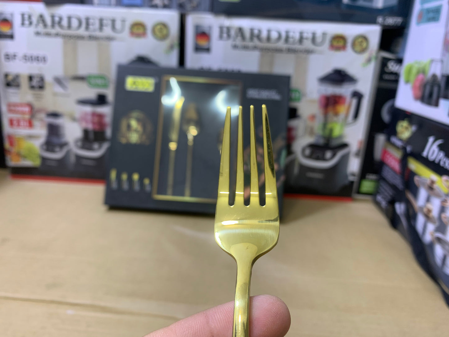 AYD Brand 24 Pieces Golden Cutlery Set Flower design | Stainless Steel