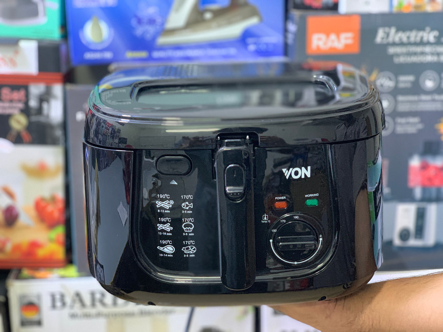 VON Brand Deep Fryer | Non-stick | Aluminum Pot | 1800watt and 2.5L
