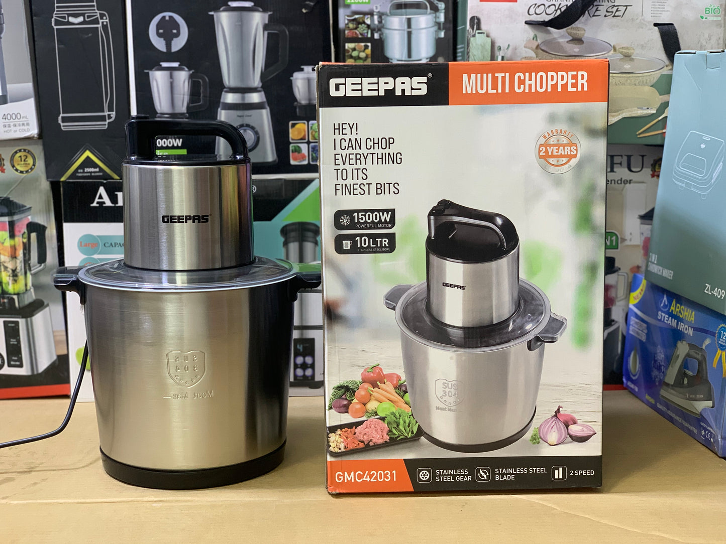 Geepas commercial multi Chopper | 1500watt and 10 LTR Stainless Steel Gears