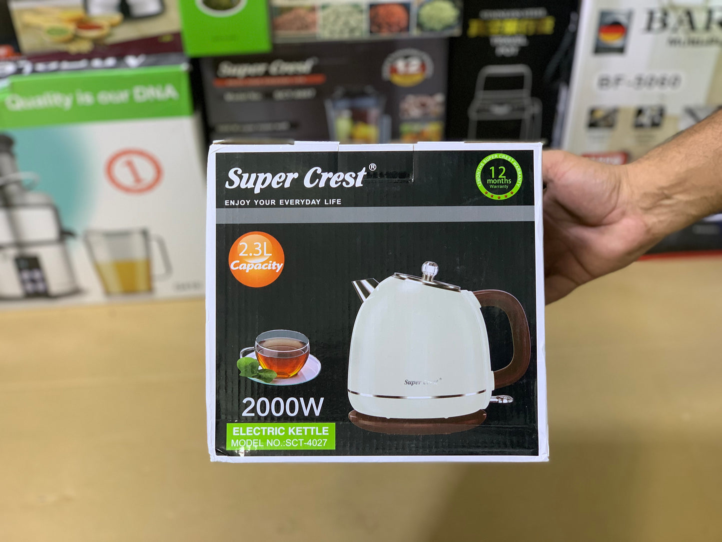 Super Crest Electric Tea Kettle 2.3L capacity | Model no : sct-4027