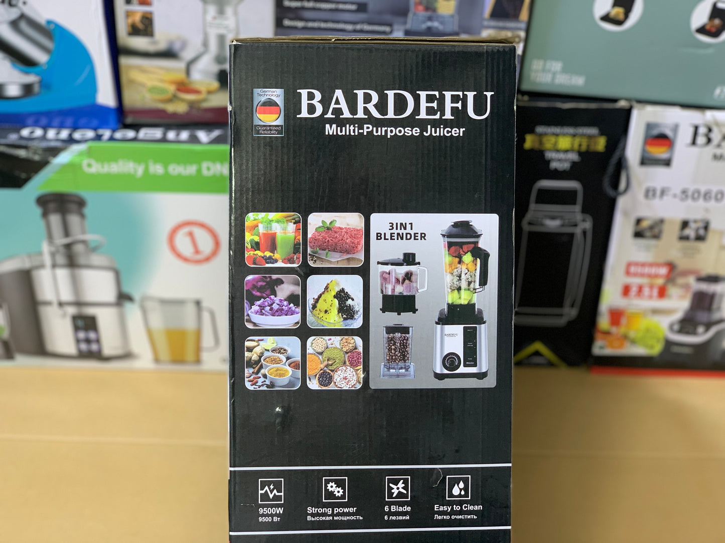 Bardefu 3 in 1 Blender , Chopper and Grinder Model: BF-5040 Copper Motor 9500w and 2.5L