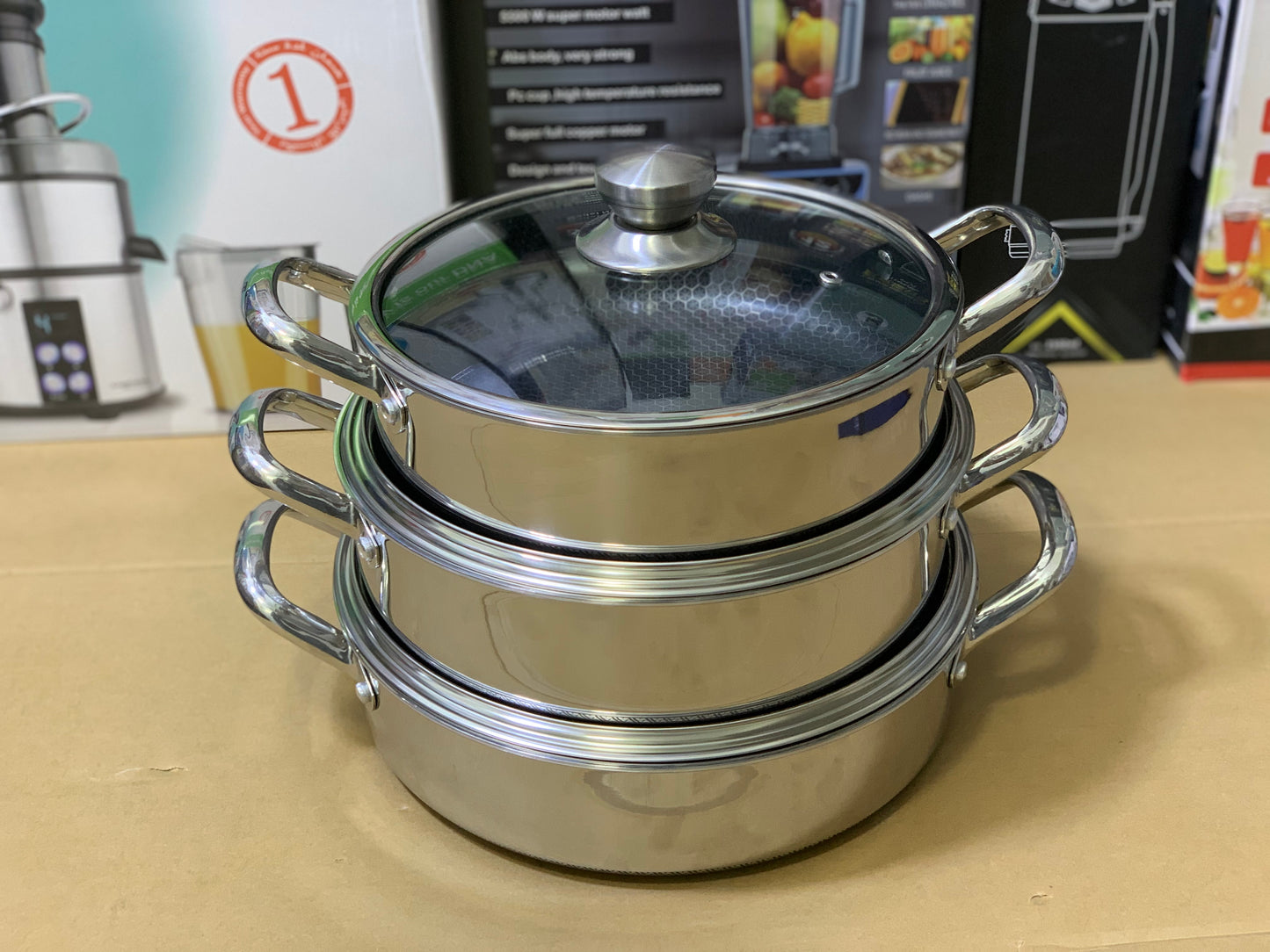 Laser Coating Honeycomb Pattern Shallow Casseroles Set